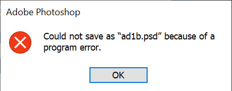 Photoshop Can't Save Psd File 