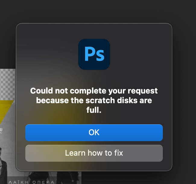 Solved: Photoshop Scratch Disk Are Full. What To Do? - Adobe Community - 12520079