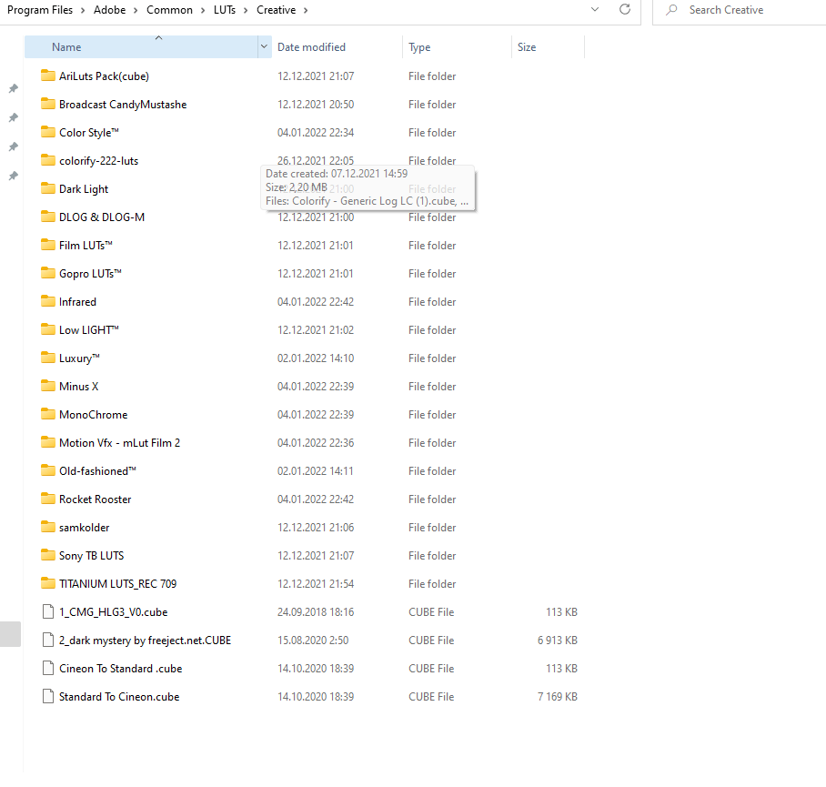 FAQ: Premiere Pro Lumetri Color Custom LUT Directo... - Adobe Product ...