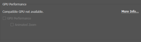 GPU Performance Box Greyed Out. Compatible GPU Not... - Adobe Community - 13023965