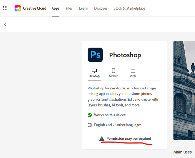 Solved: Adobe App Permission May Be Required - Adobe Product Community - 13136770