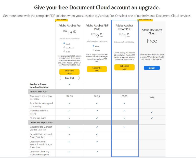 Solved: Adobe Plans: Pricing And Functions - Adobe Community - 13237106