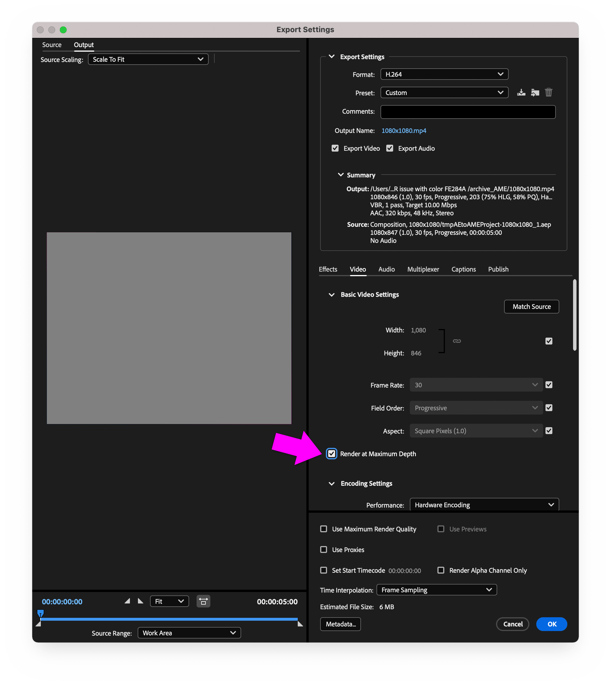 Export From Media Encoder Dosent Match With Export... - Adobe Support Community - 13337574