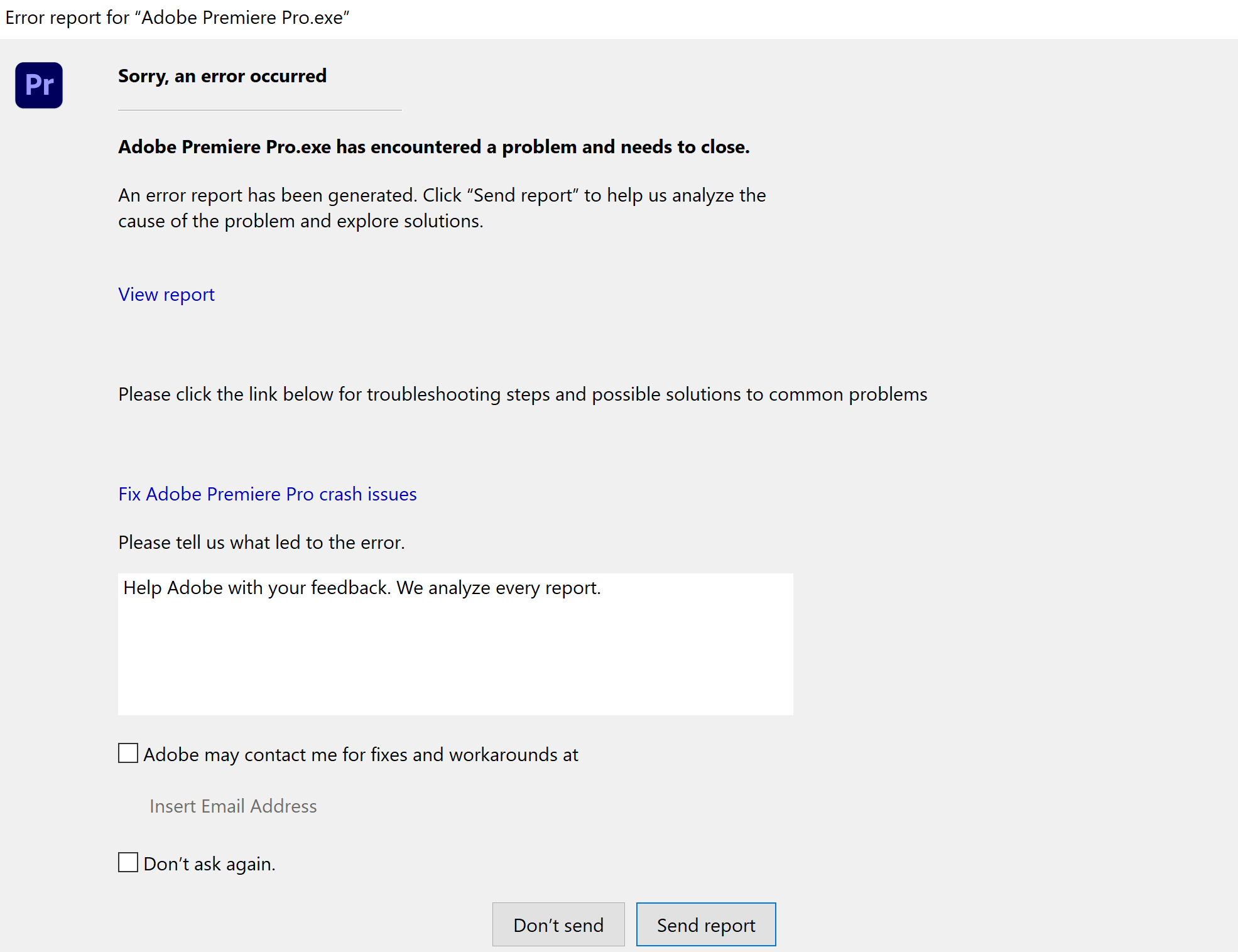 Adobe Premiere CRASHES When Not Being Used - Adobe Product Community ...