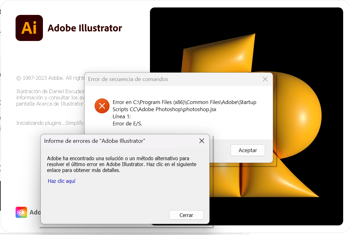 Solved: Startup Script Error Illustrator - Adobe Community - 12818965