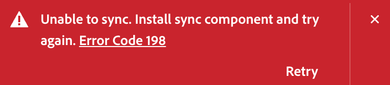 Solved: Unable To Sync. Install Sync Component And Try Aga... - Adobe Product Community - 13542172
