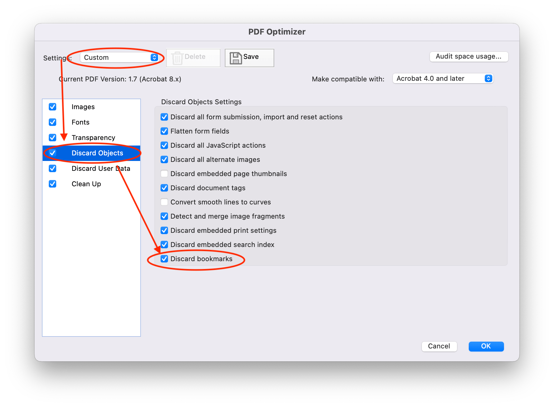 Adobe Deleting Bookmarks After Optimizing PDF - Adobe Community - 13562365