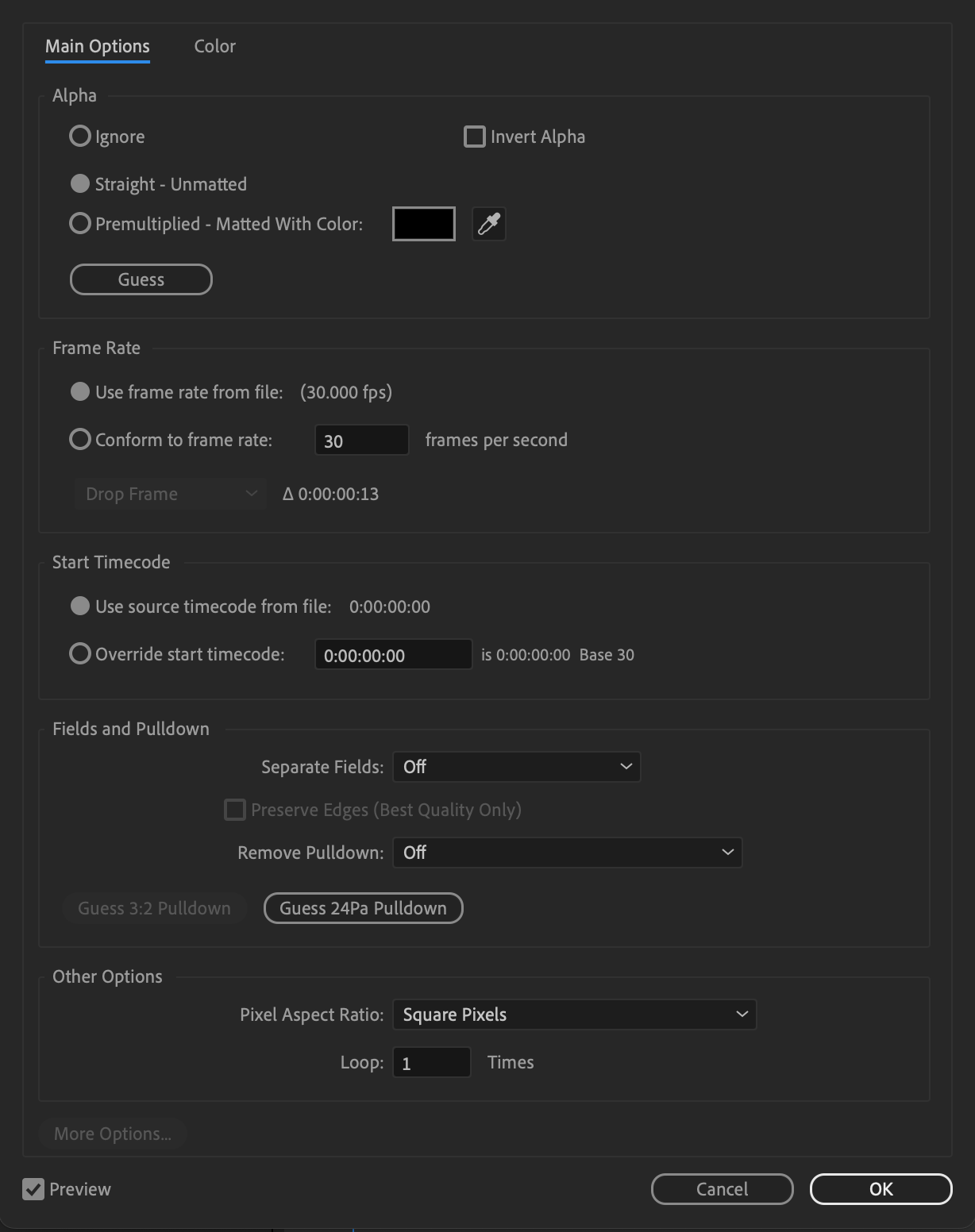 Interpret Footage - Missing 