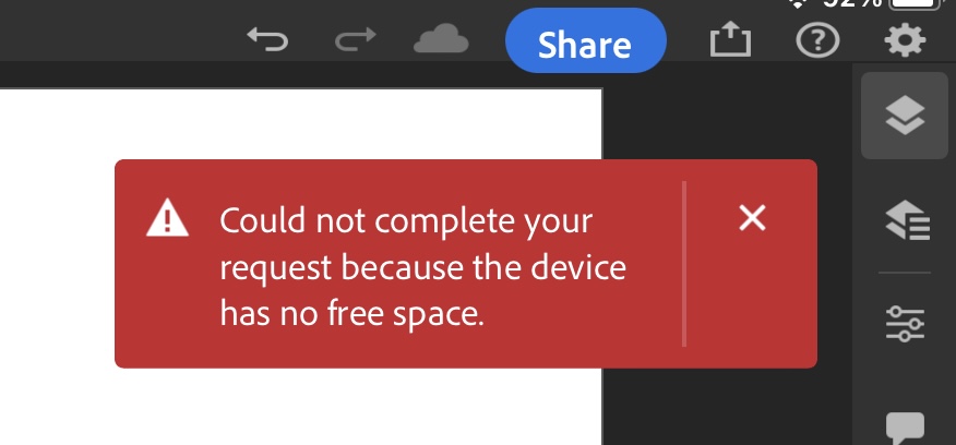 Could Not Complete Your Request Because The Device... - Adobe Community ...