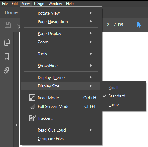 Display Size - Small Is Grayed Out (Adobe Acrobat ... - Adobe Product ...