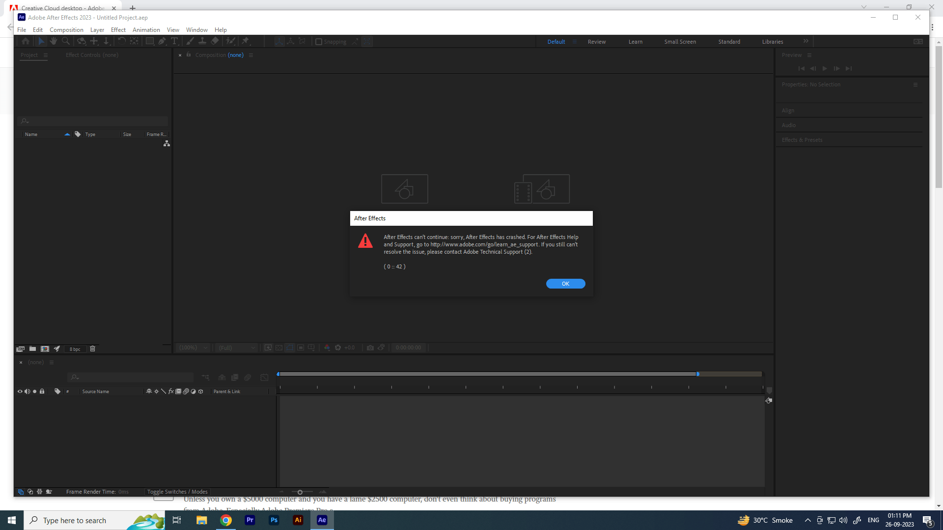 After Effects 23.6 Crashes While Opening. Error (0... - Adobe Product ...