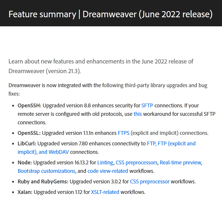What Versions Of Dreamweaver Can Connect To A Serv... - Adobe Community ...