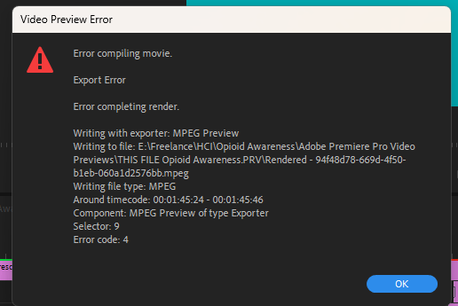 Error Completing Render. Error Code:4. How To Fix? - Adobe Product ...