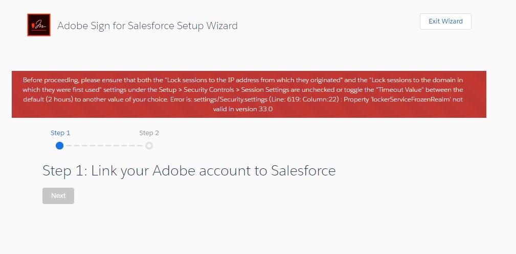Error Configuring Salesforce Integration - Adobe Community - 10962833