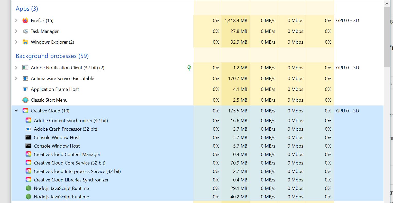 Adobe Background Processes - Adobe Product Community - 14393289