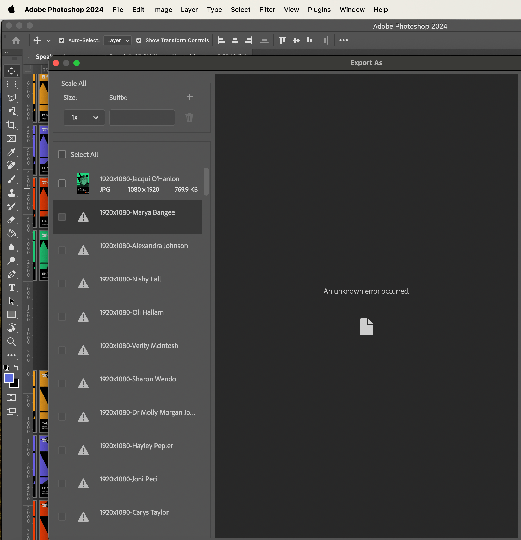 Error Exporting From Photoshop File With Multiple ... - Adobe Product ...