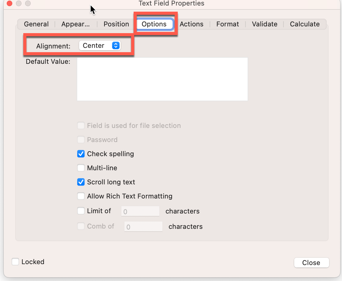 Solved: Specifying Text Alignment In Text Field Fillable F... - Adobe ...