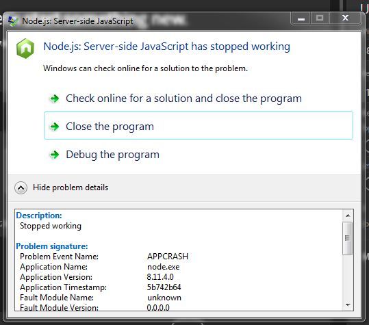 How To Fix Node Js Server Side Javascript Has Stop