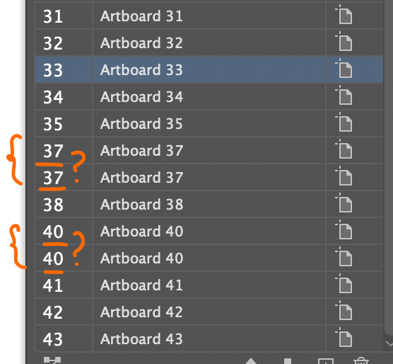 Duplicated Artboard Numbers On Illustrator 2020 - Adobe Community - 11084243