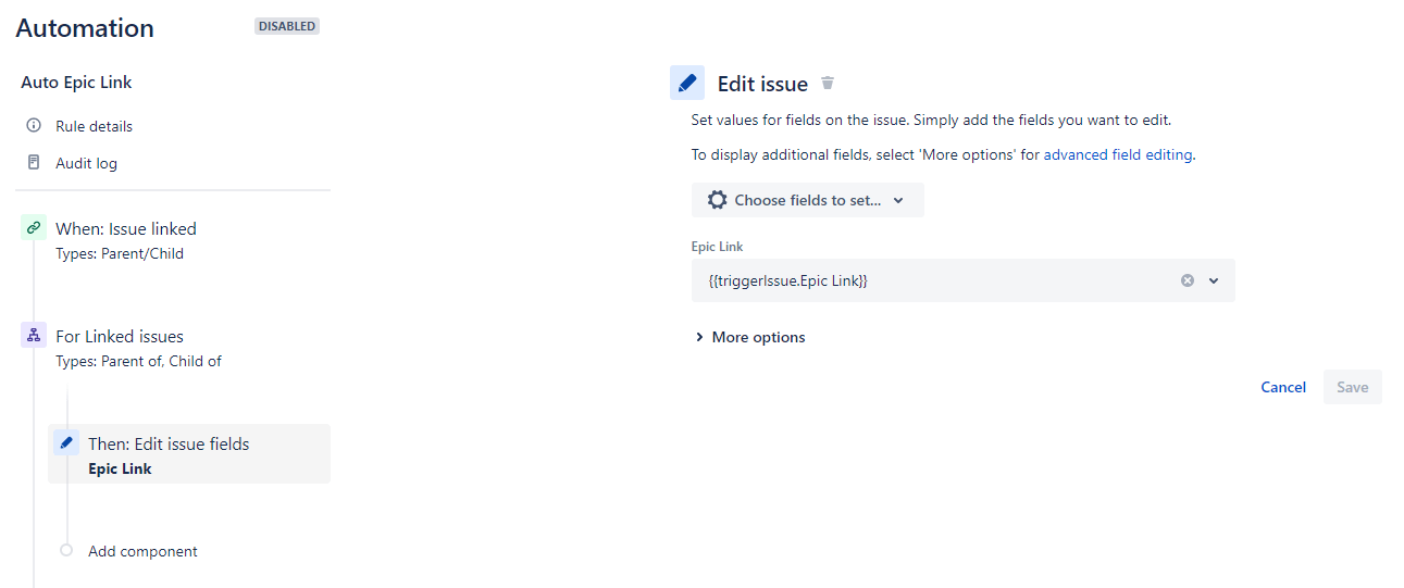 Solved: Automation Epic Link To Linked Issues
