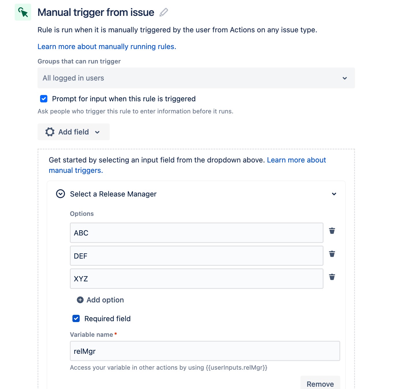 Solved Jira Automation Manual Trigger Passing Parameter