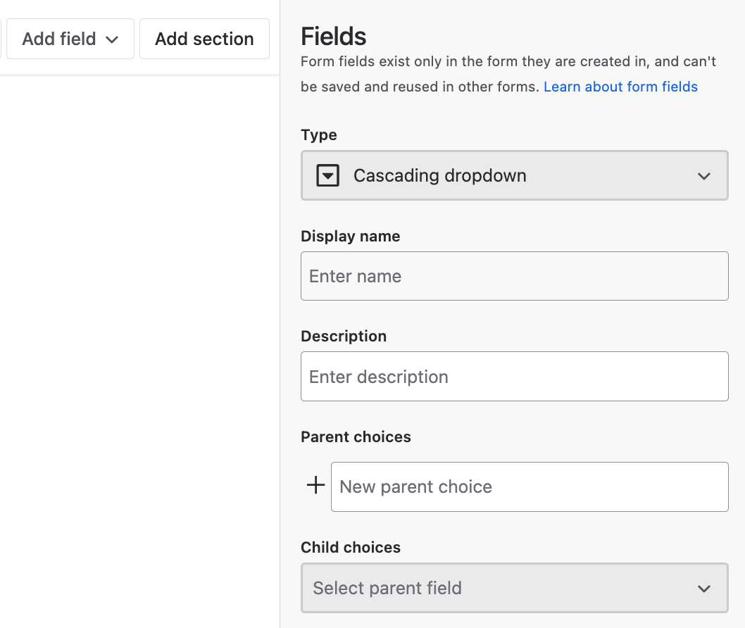 New Cascading Fields In Jsm Forms