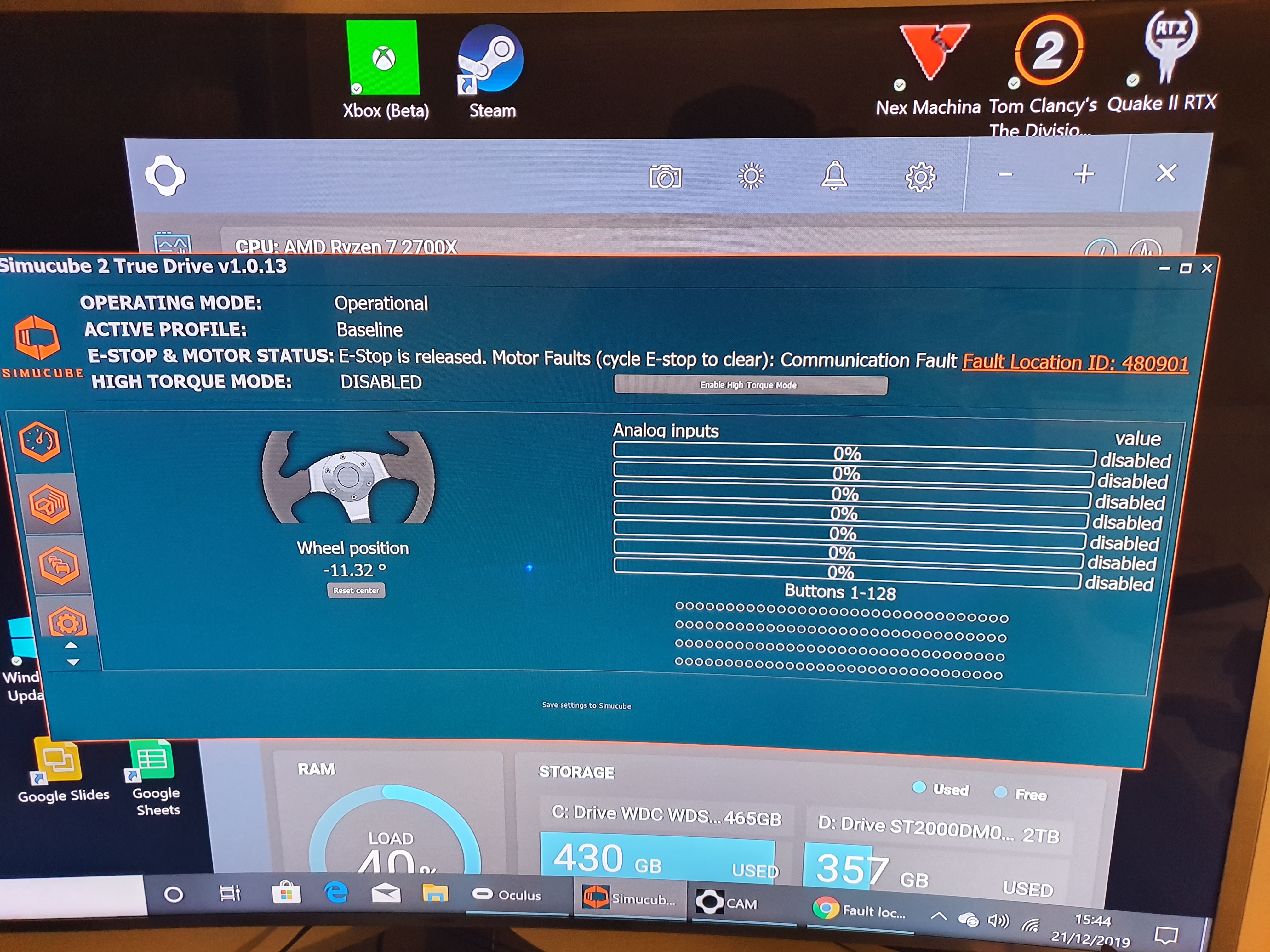 Sc2 Pro Not Working 2 Fault Codes Present Simucube 2