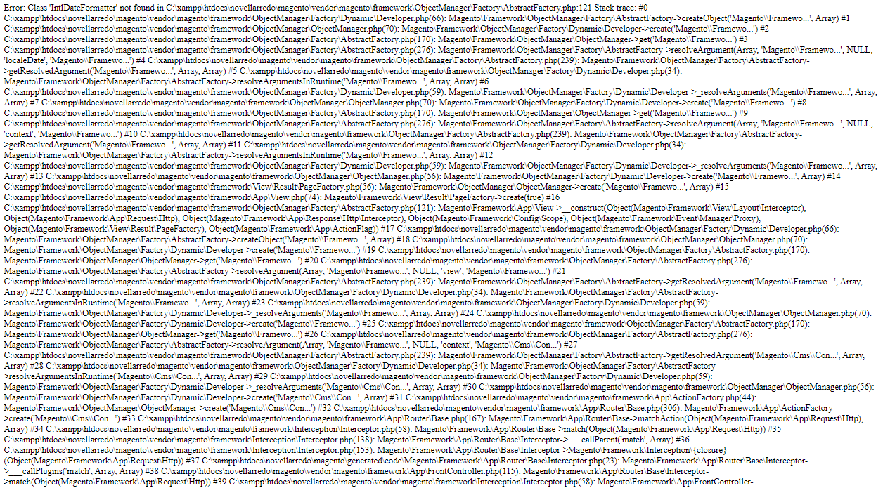 Error: Class 'IntlDateFormatter' Not Found In C:\x... - Magento Forums