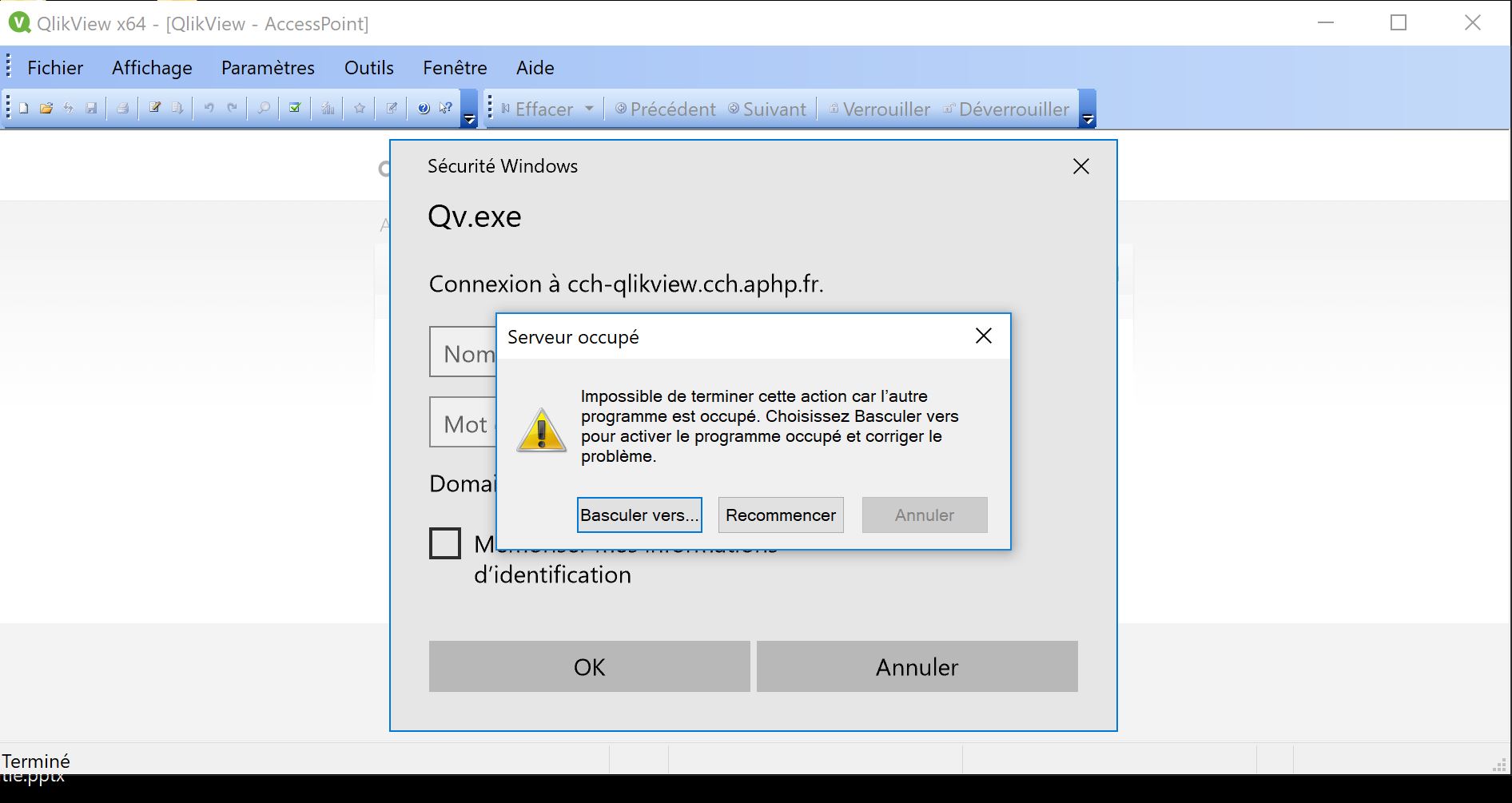 Dsmterminate ne peut pas se terminer car l'application est en attente d'un. Problem To Connect To Qlikview Server Accespoint V Qlik Community 12735