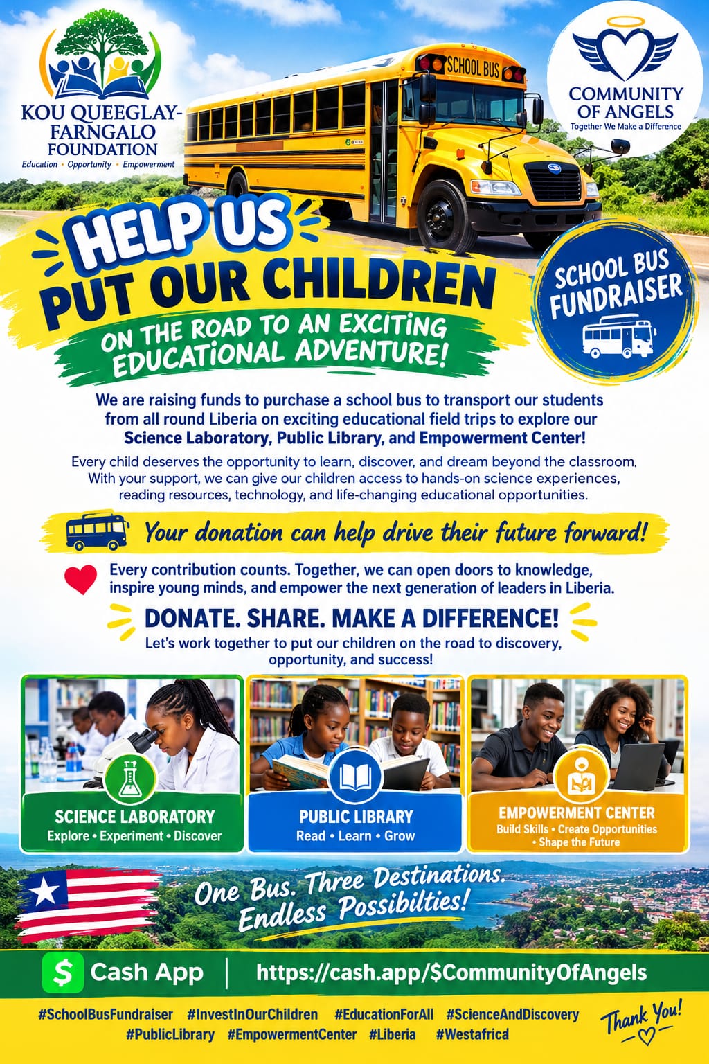 Community of Angels: Public Library, Science Lab & Training Center Donations