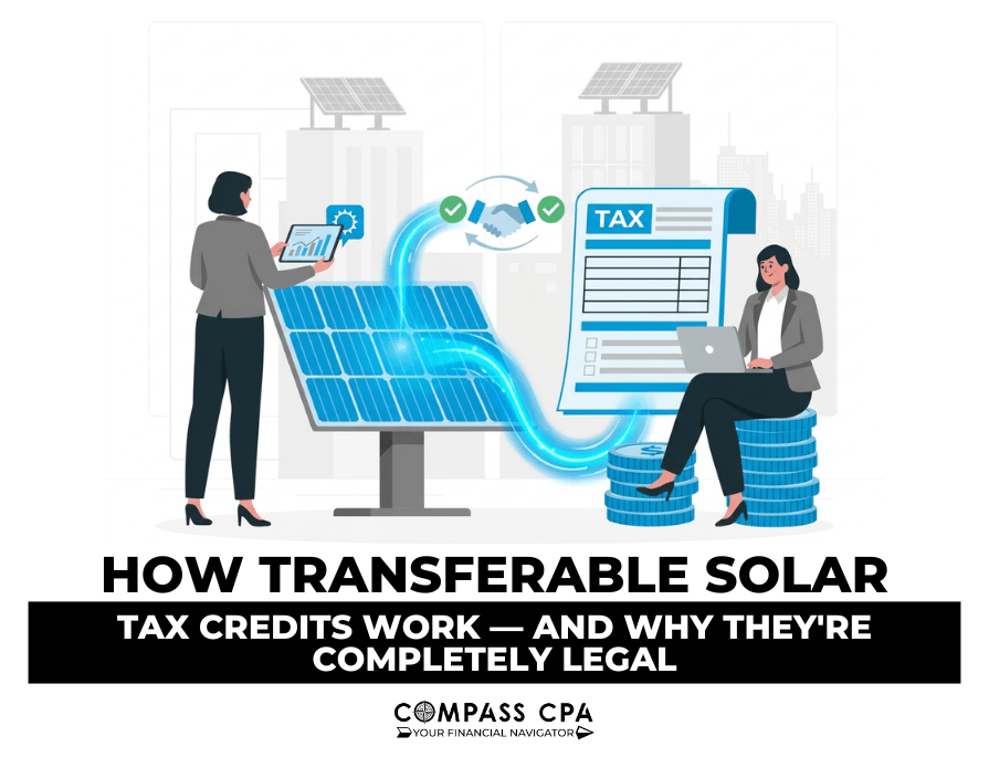 Illustration of transferable solar tax credits and tax savings