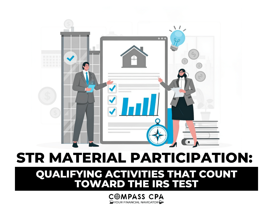 Illustration of qualifying activities that count toward STR material participation.