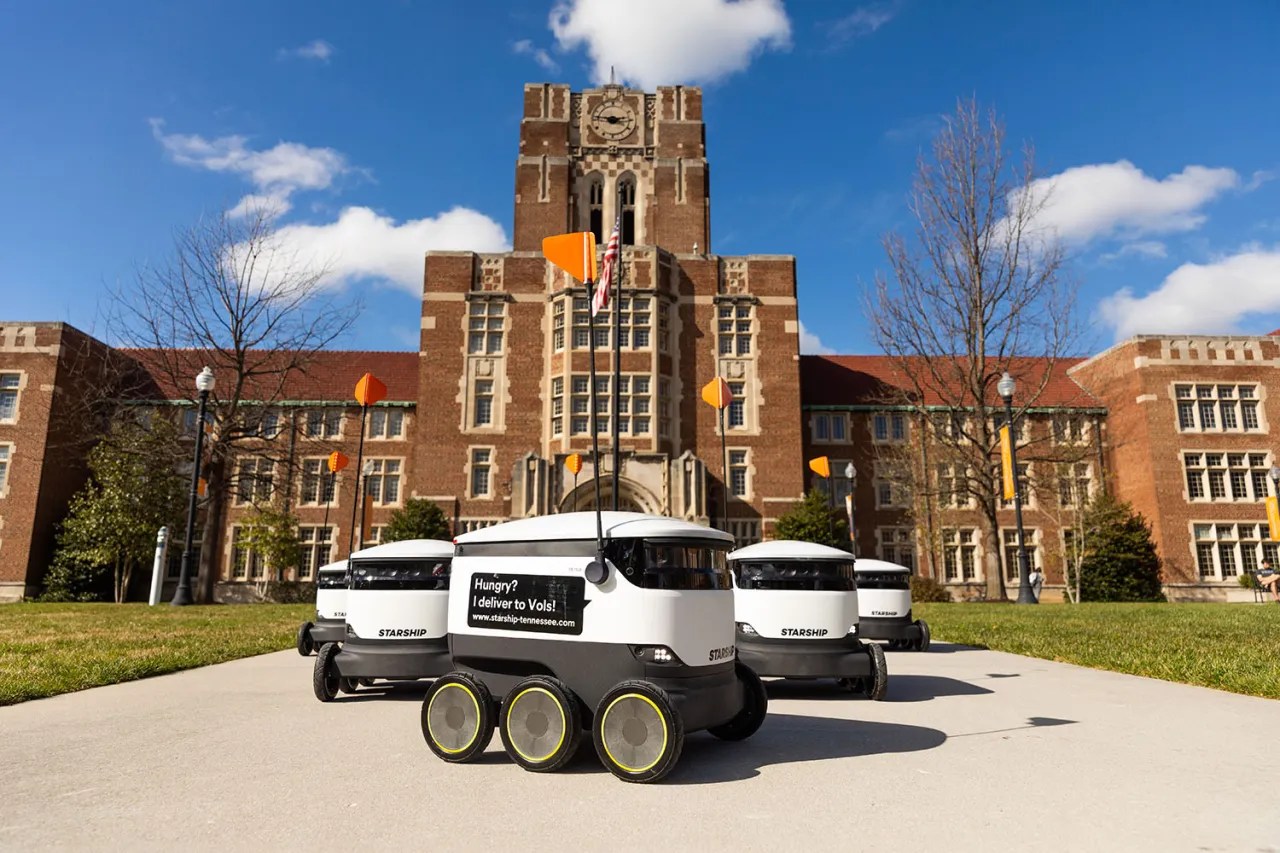 Photo of robot delivery vehicles.