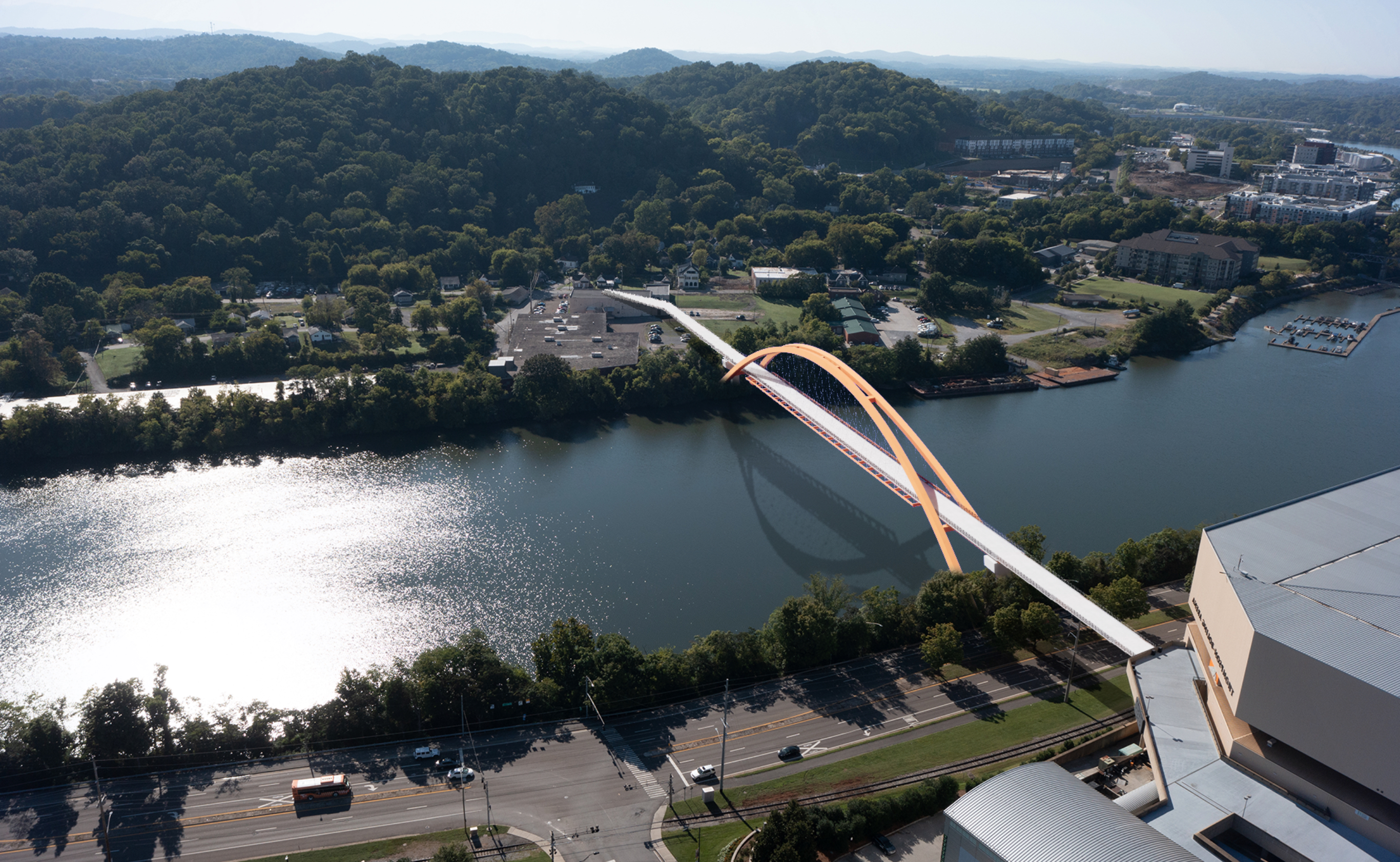 Pedestrian bridge rendering