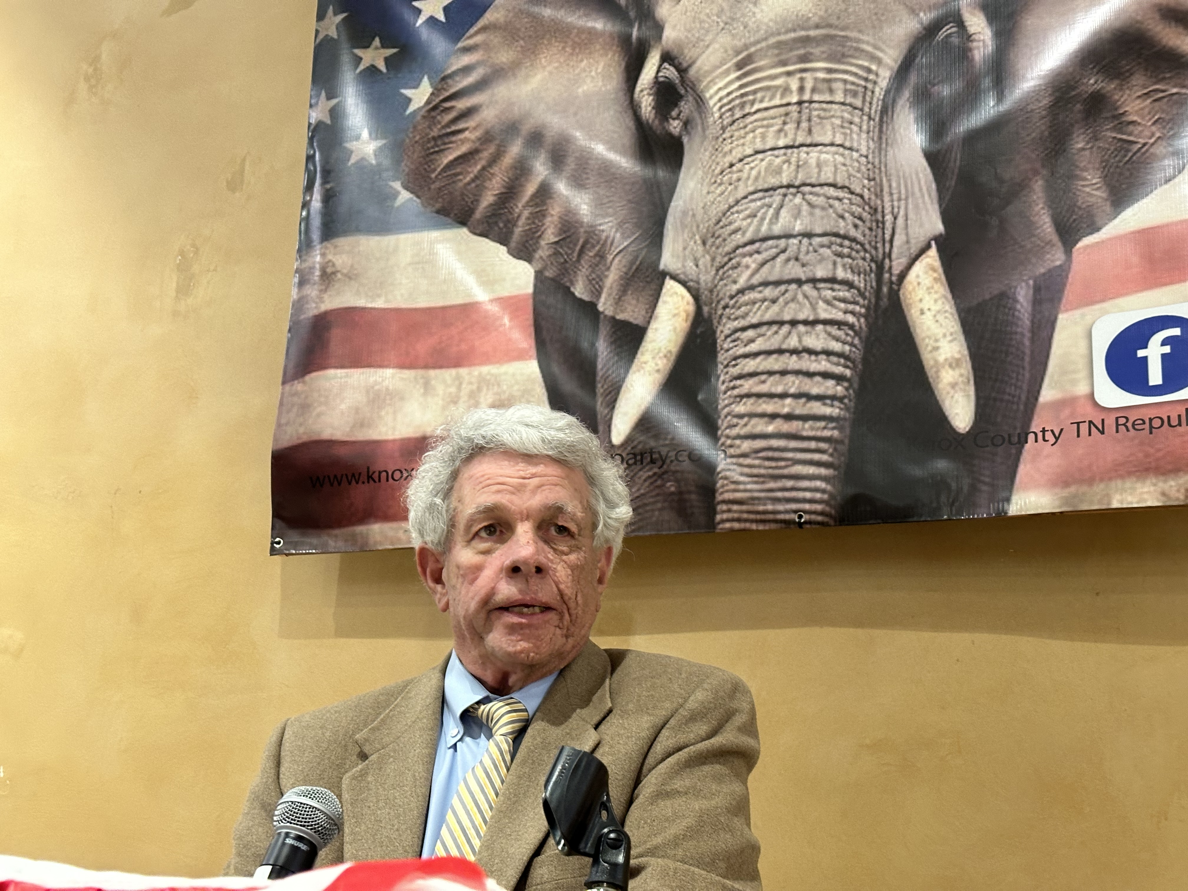 Photo of David Buuck speaking on primary election night