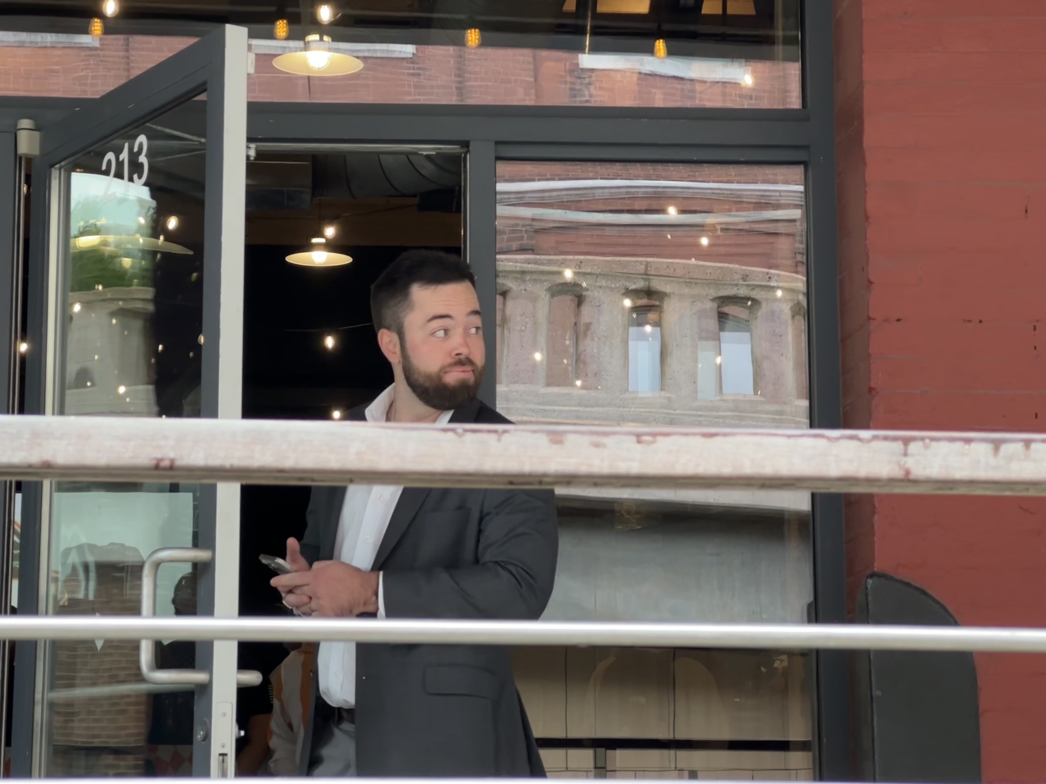 Heritage Hubs President Sam Rhodes at the door to Jackson Terminal