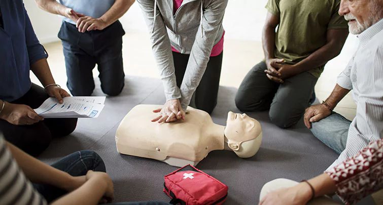 First Aid Interactive Training Compliance Central - Creative Sunset Background - Mobile