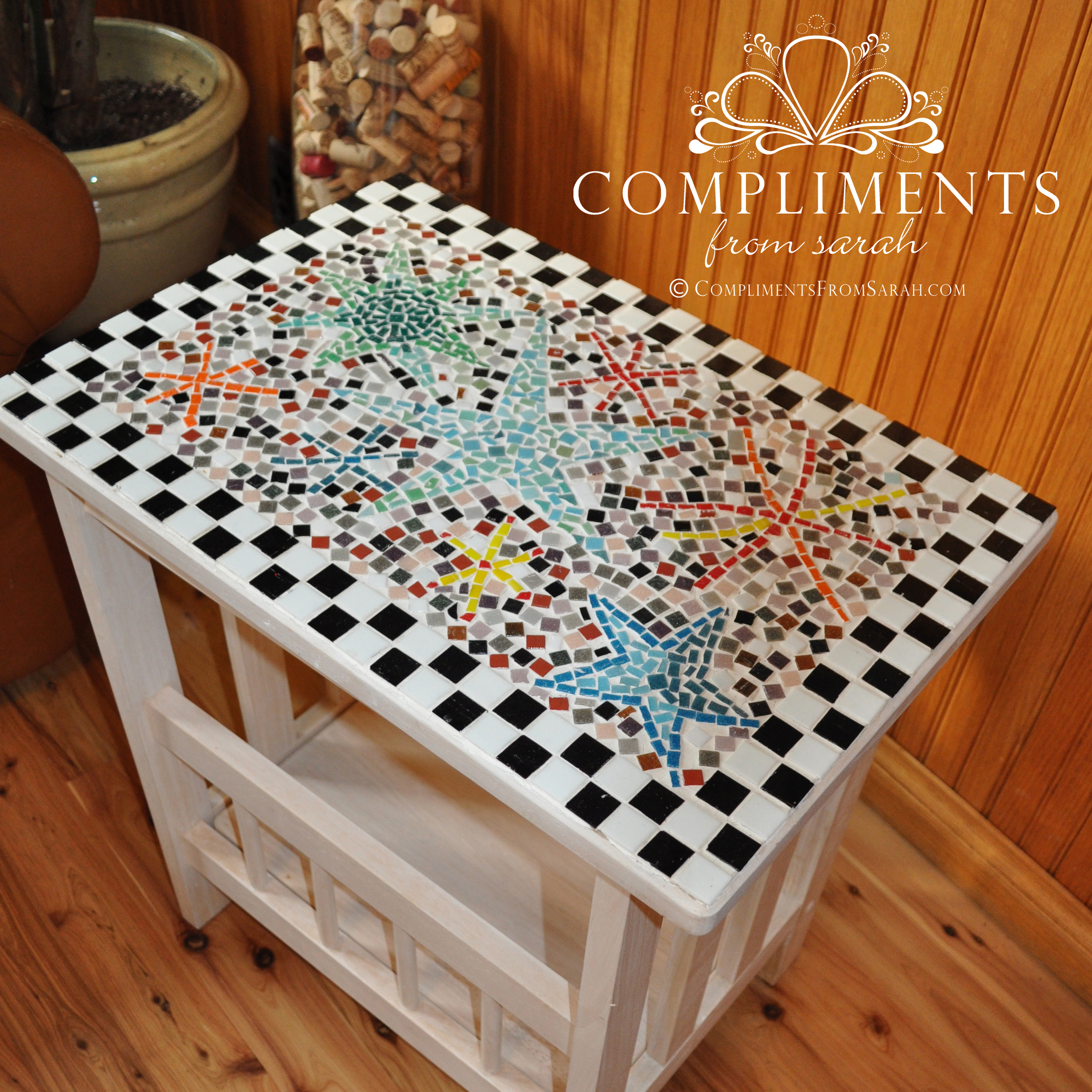 mosaic star side table