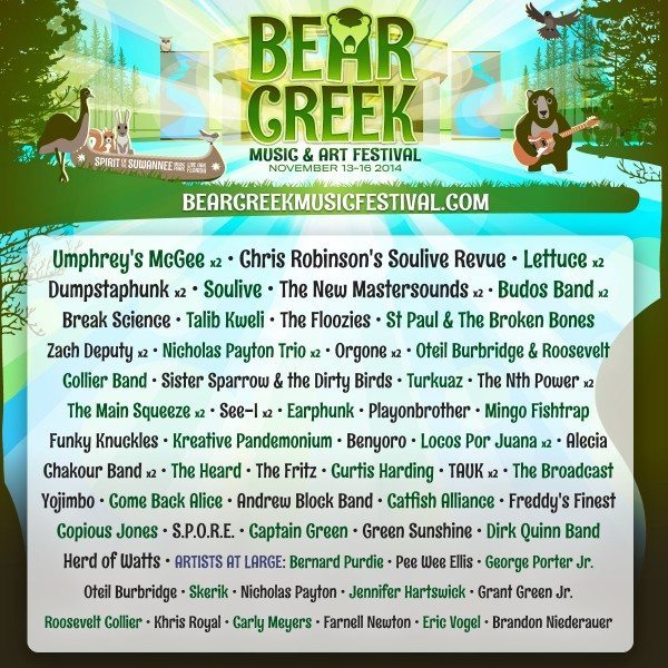 #DroolMode: Bear Creek Music Festival [November 13th-16th] Announces Tantalizing New Additions To An Already Stellar Weekend