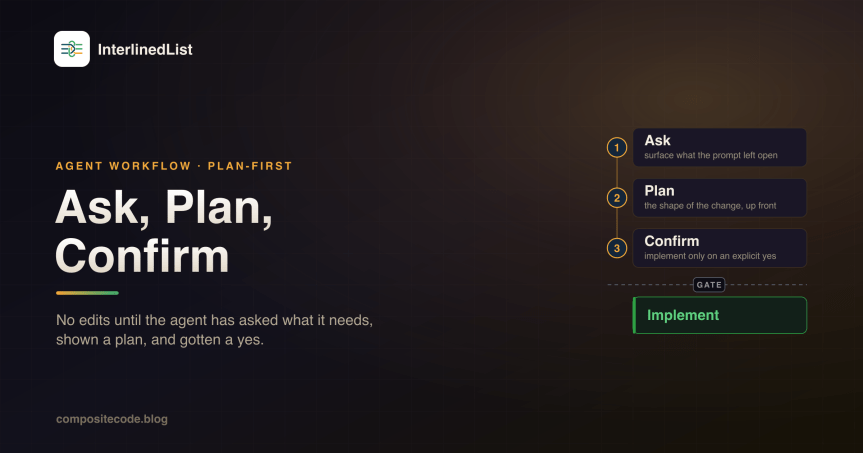 Ask, Plan, Confirm: Making Agents Stop Before They Start