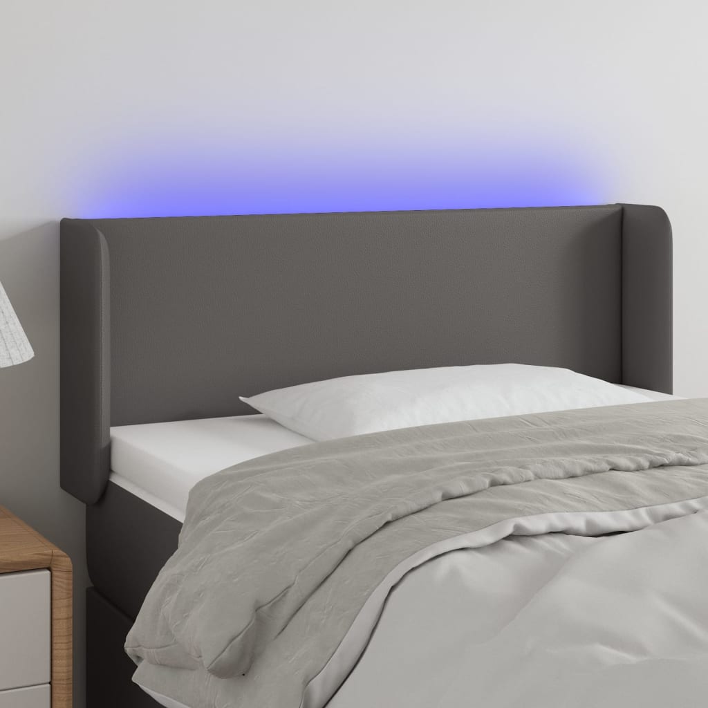 Cabecero para Cama con Luces LED 93x16x78/88 cm Gris