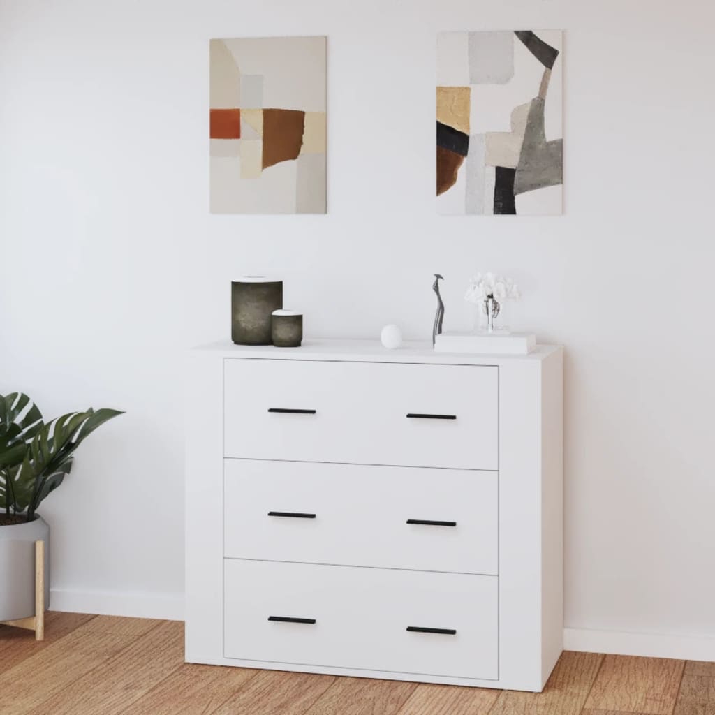 Aparador de madera blanco 80x33x70 cm