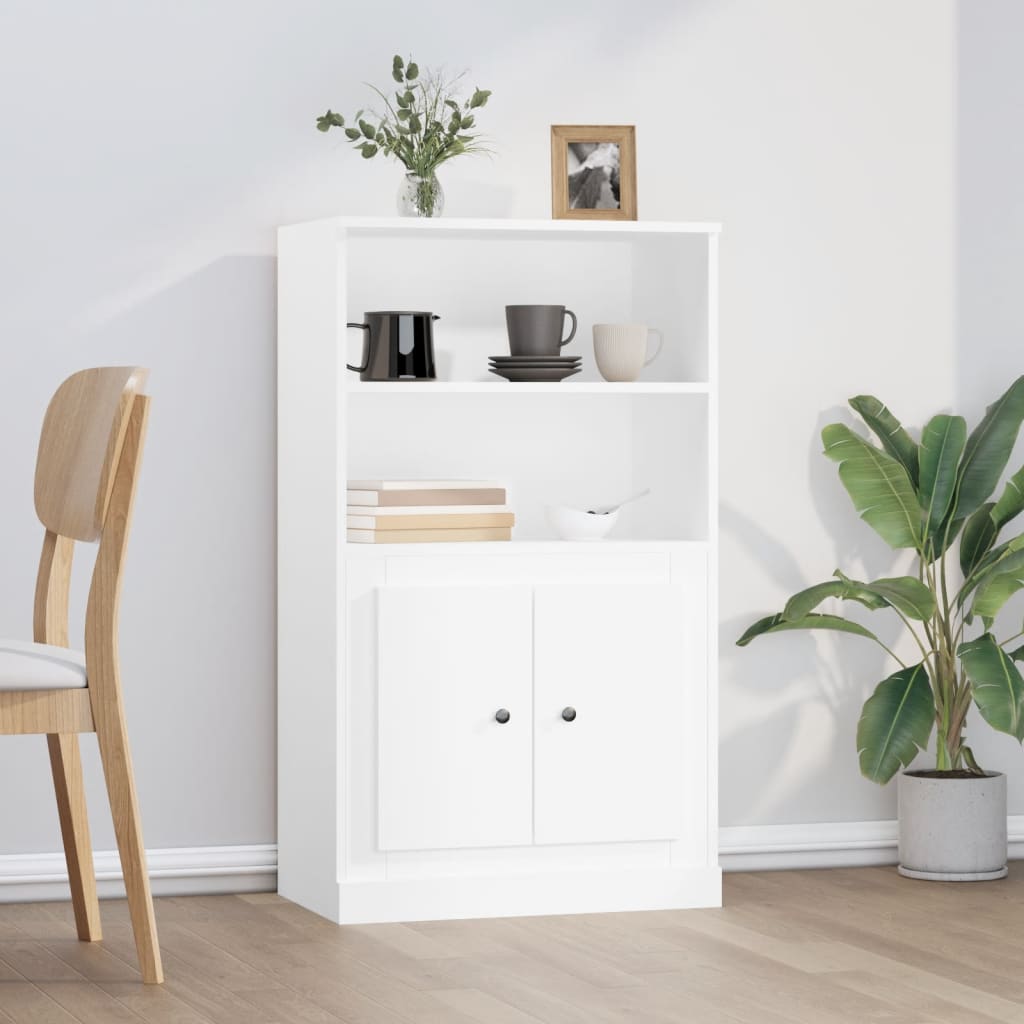 Aparador de madera blanco 60x35,5x103,5 cm