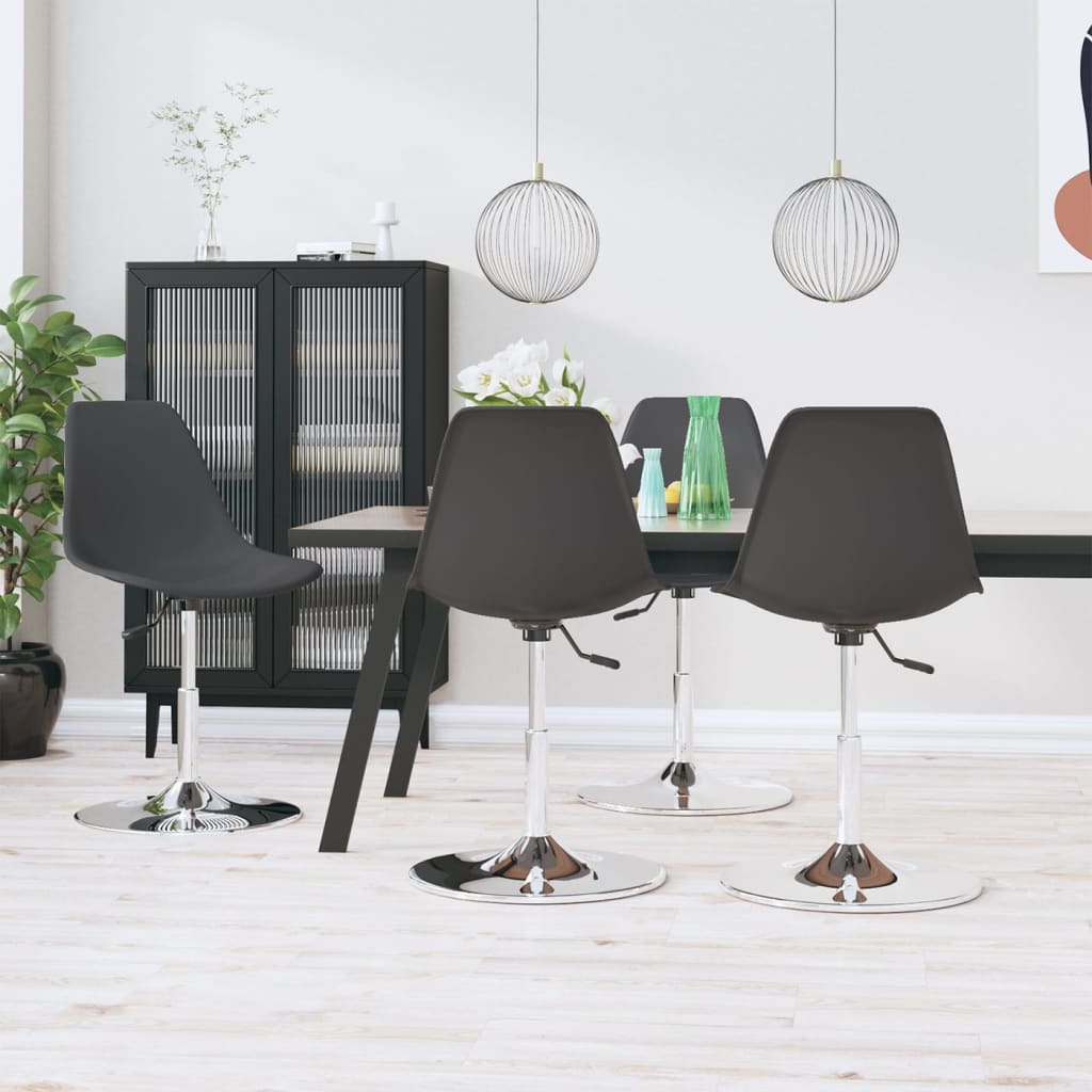4 Sillas de comedor giratorias gris