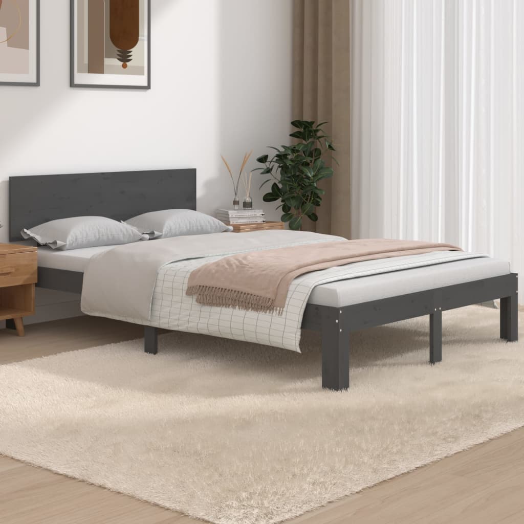 Estructura de Cama Madera Maciza 120x190 cm Antracita