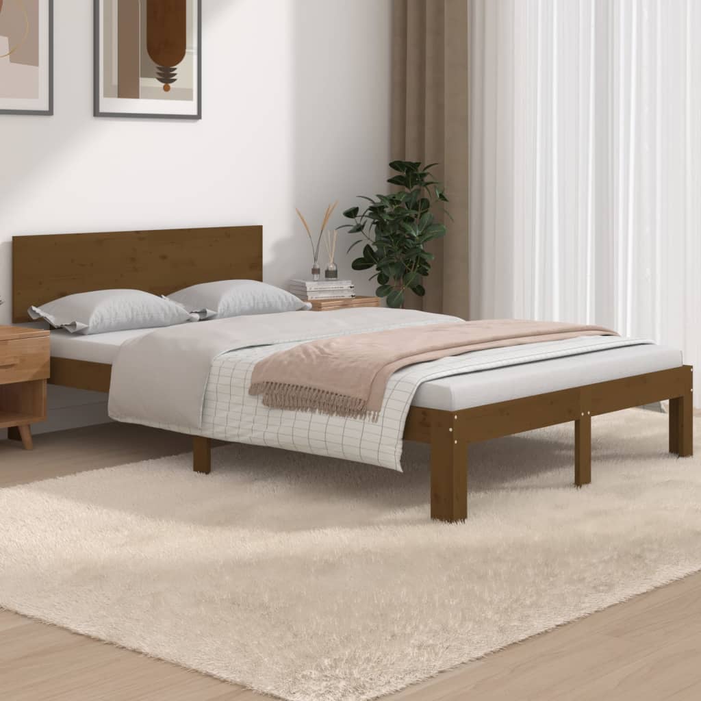 Estructura de Cama Madera Maciza 120x190 cm Miel