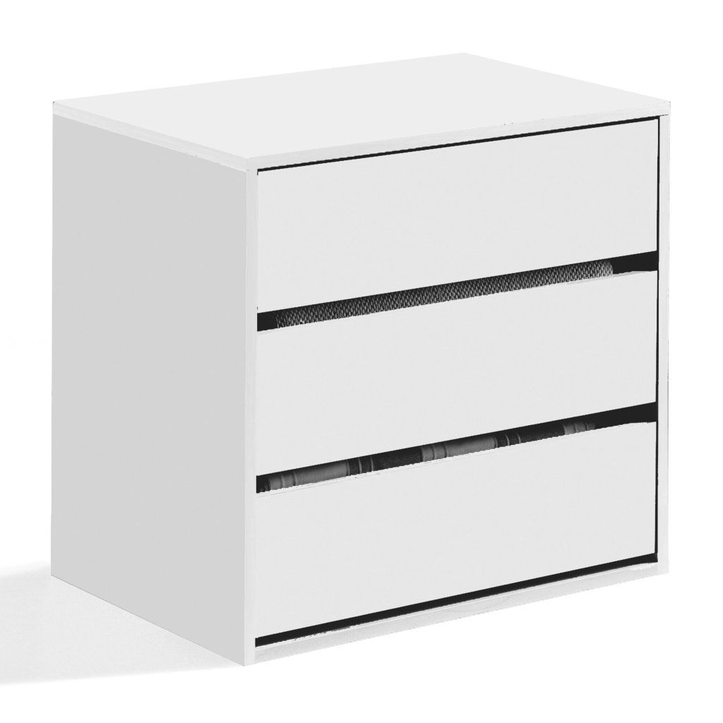 Cajonera con 3 Cajones para Armarios de 60x44x57 cm Blanco