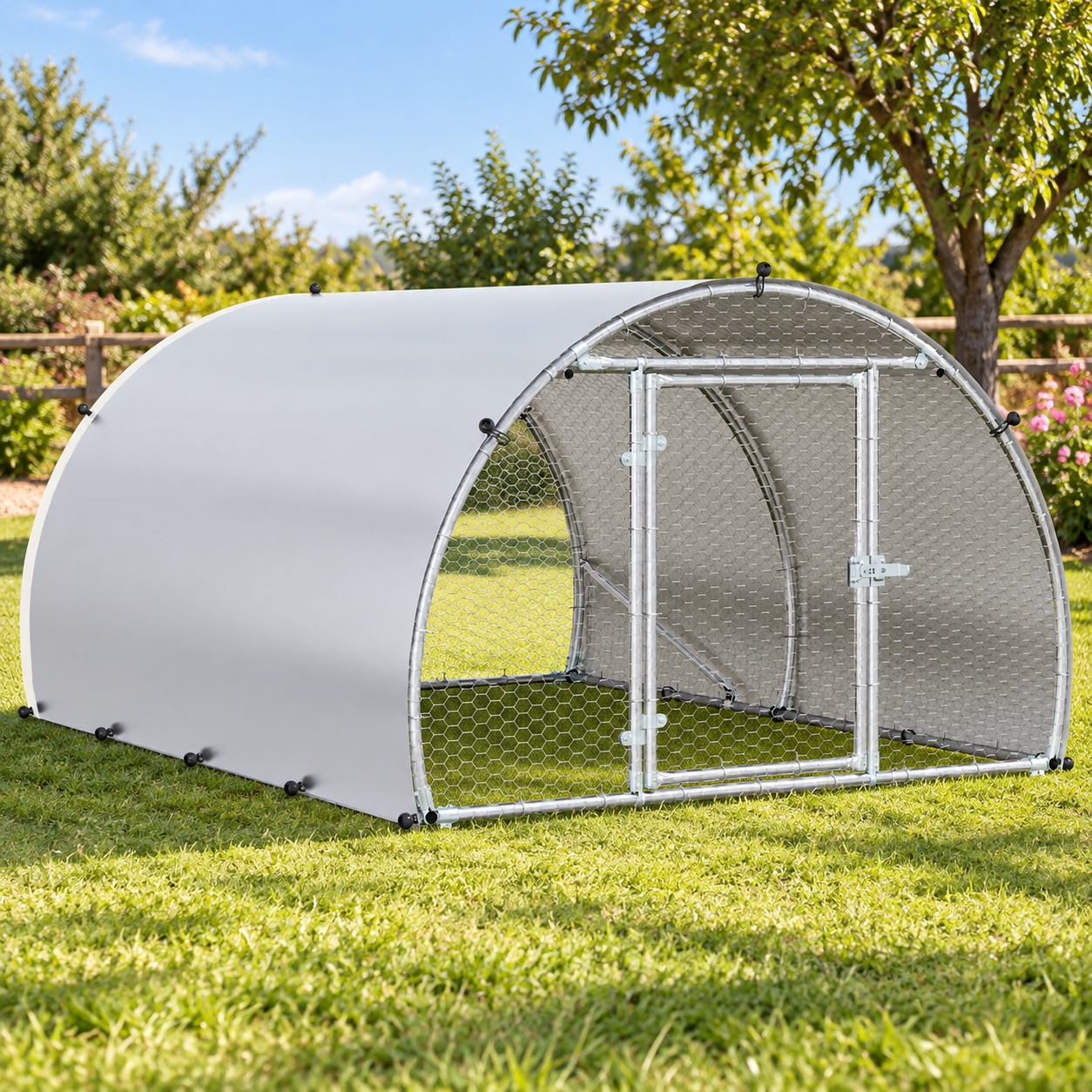 Gallinero para Exterior de Acero Galvanizado CON Toldo 2,00x1,50x1,00 m - Imagen 1