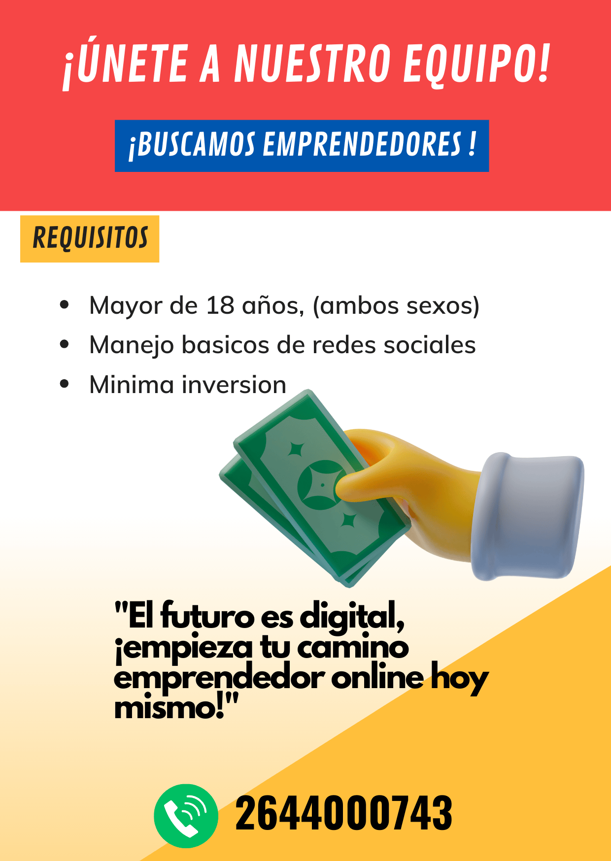 Anuncio Empleo de Mecánico Automotriz Moderno Azul y Naranja