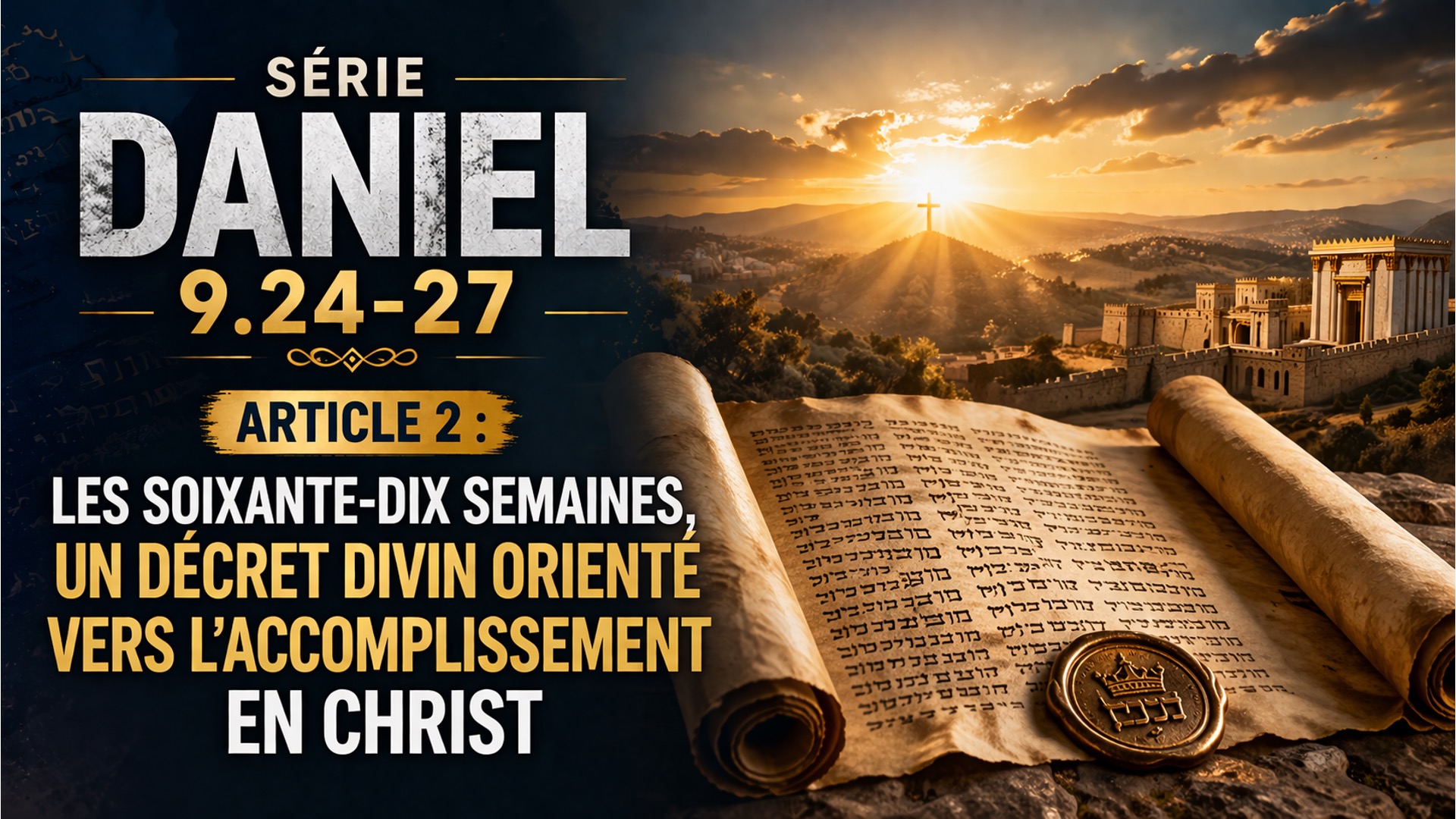 Série Daniel 9.24-27 – Article 2 : Les soixante-dix semaines, un décret divin orienté vers l’accomplissement en Christ